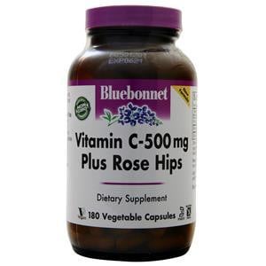Bluebonnet Bluebonnet Vitamin C-500mg Plus Rose Hips  180 vcaps