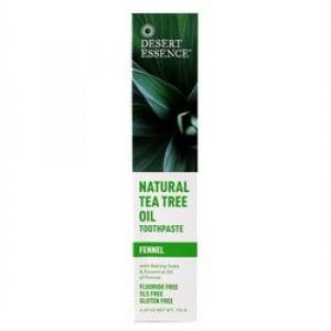 Desert Essence Natural Tea Tree Oil Toothpaste Fennel 6.25 oz