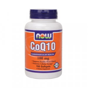 NOW CoQ10 (100mg) w/ Rice Bran Oil & E 150 sgels