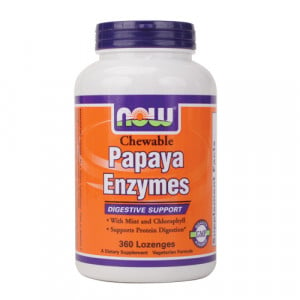 Now Papaya Enzymes with Mint and Chlorophyll (Chewable) 360 lzngs