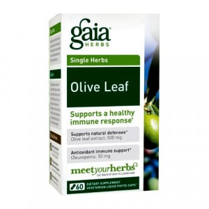 Gaia Herbs Single Herbs - Olive Leaf - 60 vcaps