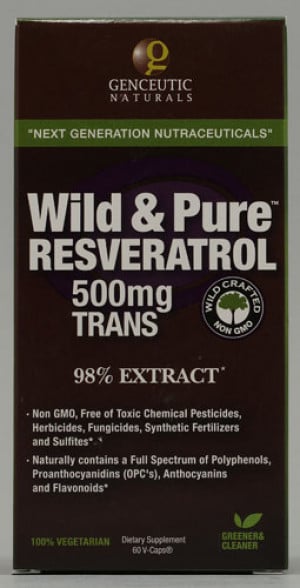 Genceutic Naturals Wild & Pure Resveratrol (500mg) 60 vcaps