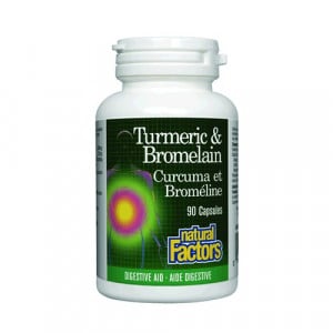 Natural Factors Tumeric & Bromelain - 90 Caps