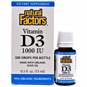 Natural Factors Vitamin D3 Drops (1000IU) .5 fl.oz