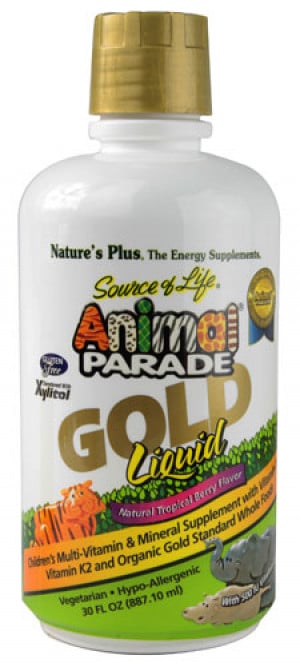 Animal Parade Gold Liquid - Children's Multi-Vitamin and Mineral Supplement Tropical Berry 30 fl.oz